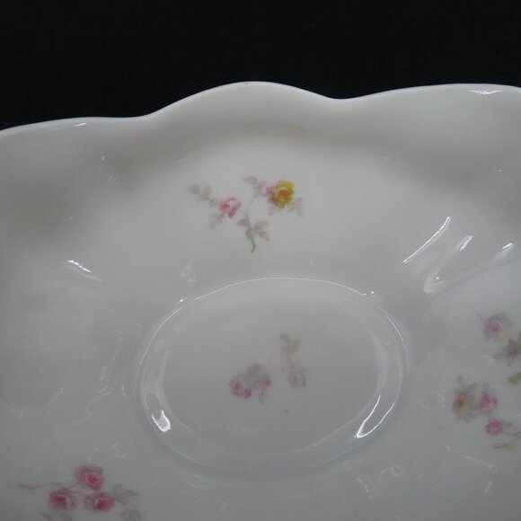 C Ahrenfeldt Limoges Gravy Boat Pink Yellow Roses Garden Flowers Floral Vintage - Picture 5 of 15